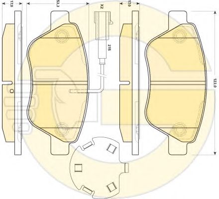 Imagine set placute frana,frana disc GIRLING 6118914