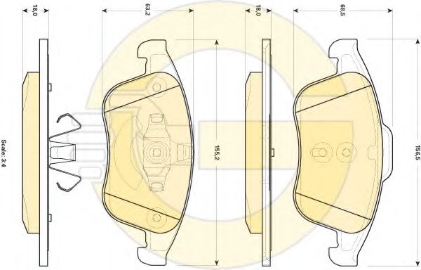 Imagine set placute frana,frana disc GIRLING 6118962