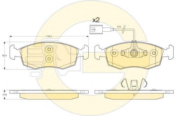 Imagine set placute frana,frana disc GIRLING 6119002