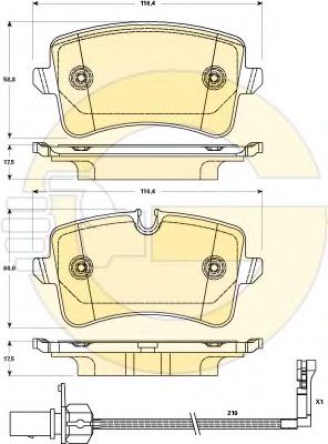 Imagine set placute frana,frana disc GIRLING 6119021