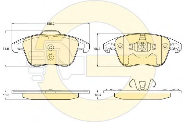 Imagine set placute frana,frana disc GIRLING 6120252