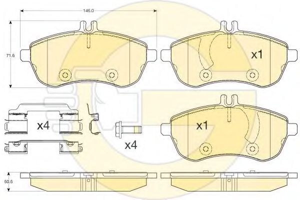 Imagine set placute frana,frana disc GIRLING 6120561