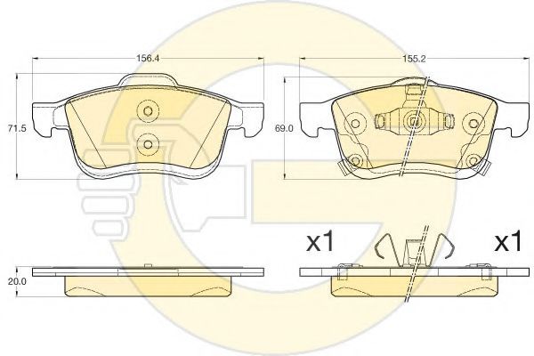 Imagine set placute frana,frana disc GIRLING 6120602