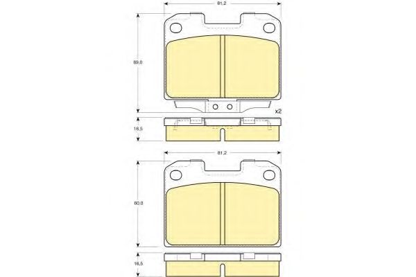 Imagine set placute frana,frana disc GIRLING 6131049