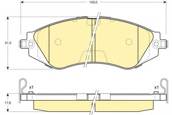 Imagine set placute frana,frana disc GIRLING 6131719