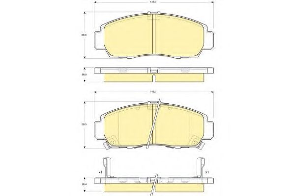 Imagine set placute frana,frana disc GIRLING 6132409