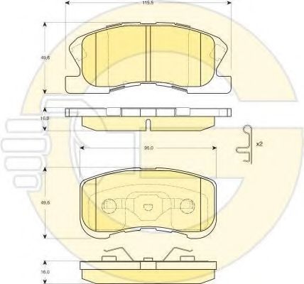 Imagine set placute frana,frana disc GIRLING 6132669