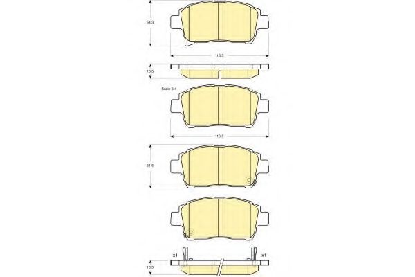 Imagine set placute frana,frana disc GIRLING 6133179