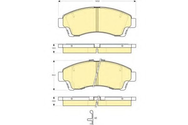 Imagine set placute frana,frana disc GIRLING 6133219