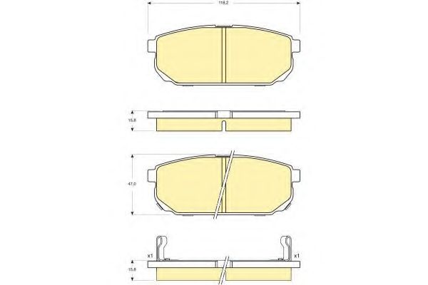 Imagine set placute frana,frana disc GIRLING 6133449