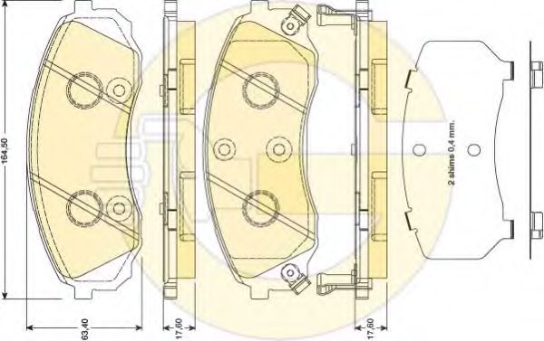 Imagine set placute frana,frana disc GIRLING 6134489