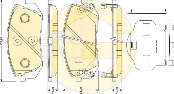 Imagine set placute frana,frana disc GIRLING 6134619