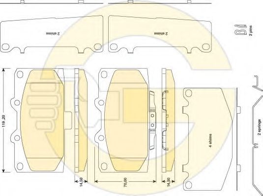 Imagine set placute frana,frana disc GIRLING 6134709