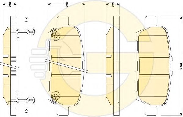 Imagine set placute frana,frana disc GIRLING 6135079