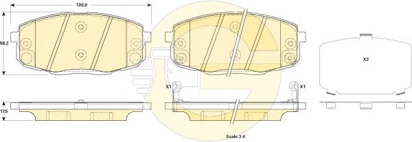 Imagine set placute frana,frana disc GIRLING 6135239