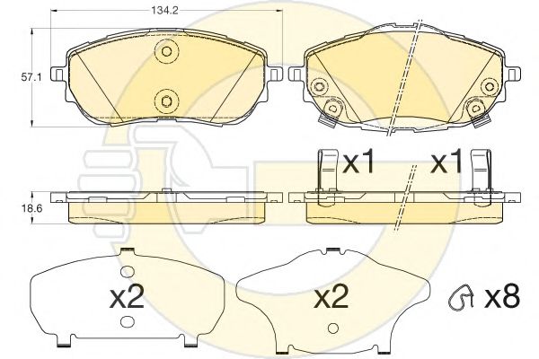 Imagine set placute frana,frana disc GIRLING 6135983