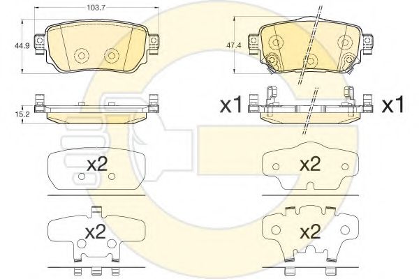 Imagine set placute frana,frana disc GIRLING 6136171