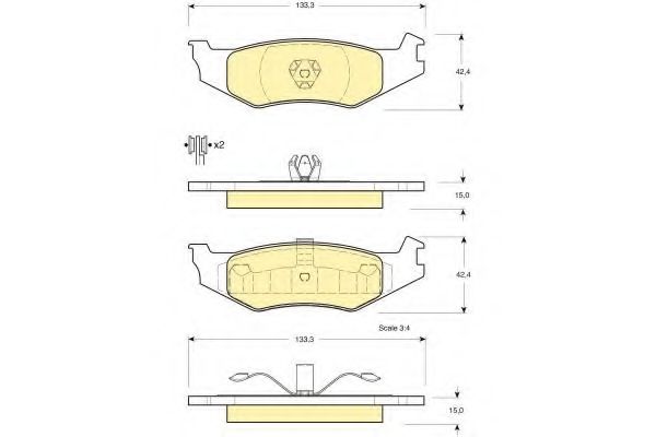 Imagine set placute frana,frana disc GIRLING 6140125