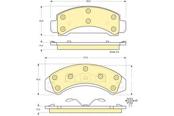 Imagine set placute frana,frana disc GIRLING 6140139