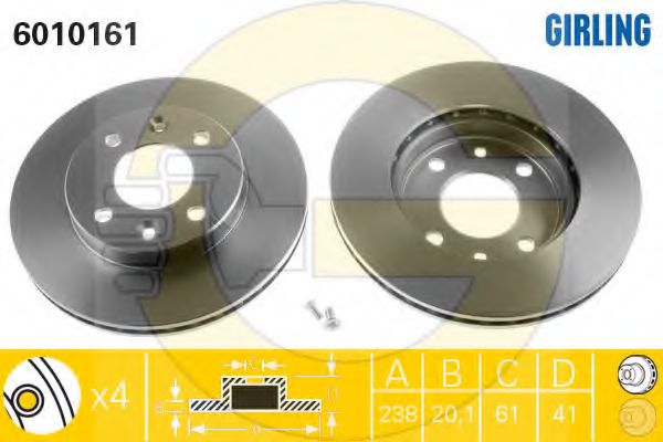 Imagine Set frana, frana disc GIRLING 6410061