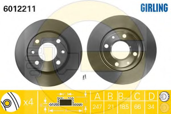 Imagine Set frana, frana disc GIRLING 6410242