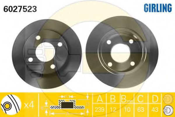 Imagine Set frana, frana disc GIRLING 6410712