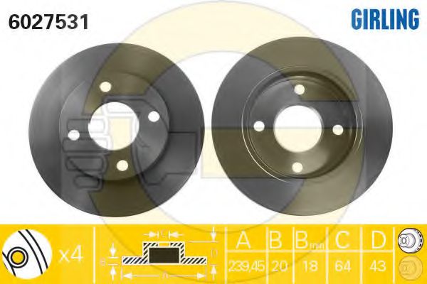 Imagine Set frana, frana disc GIRLING 6410863