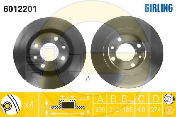 Imagine Set frana, frana disc GIRLING 6410984