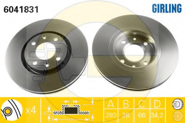 Imagine Set frana, frana disc GIRLING 6411244