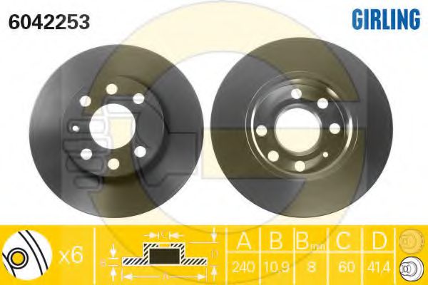 Imagine Set frana, frana disc GIRLING 6411621