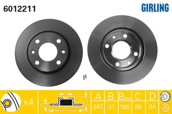 Imagine Set frana, frana disc GIRLING 6411754