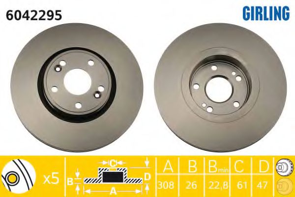 Imagine Set frana, frana disc GIRLING 6411802