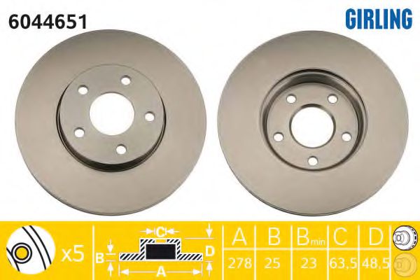 Imagine Set frana, frana disc GIRLING 6411852