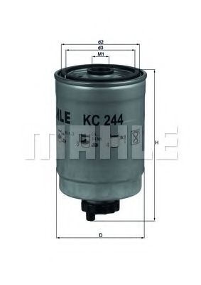 Imagine filtru combustibil MAHLE ORIGINAL KC 244