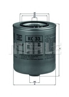 Imagine filtru combustibil MAHLE ORIGINAL KC 33