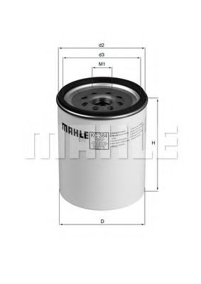 Imagine filtru combustibil MAHLE ORIGINAL KC 384D