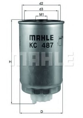 Imagine filtru combustibil MAHLE ORIGINAL KC 487