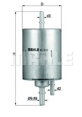 Imagine filtru combustibil MAHLE ORIGINAL KL 570