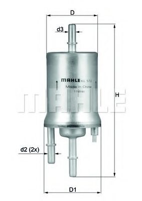 Imagine filtru combustibil MAHLE ORIGINAL KL 572