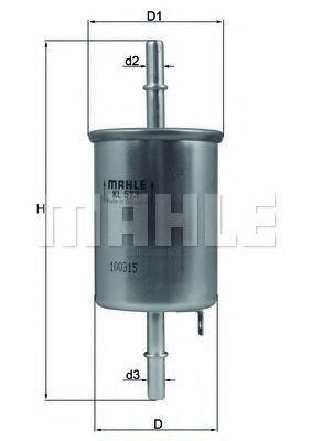 Imagine filtru combustibil MAHLE ORIGINAL KL 573