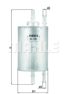 Imagine filtru combustibil MAHLE ORIGINAL KL 592