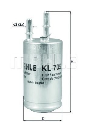 Imagine filtru combustibil MAHLE ORIGINAL KL 705