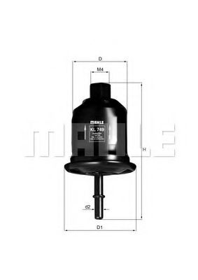 Imagine filtru combustibil MAHLE ORIGINAL KL 749