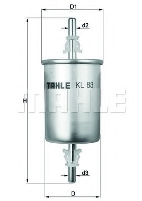 Imagine filtru combustibil MAHLE ORIGINAL KL 83