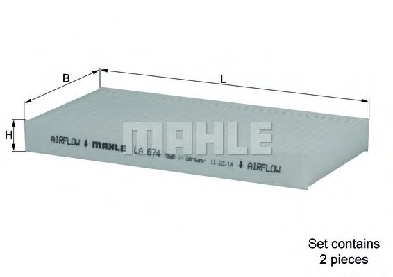 Imagine Filtru, aer habitaclu MAHLE ORIGINAL LA 674/S