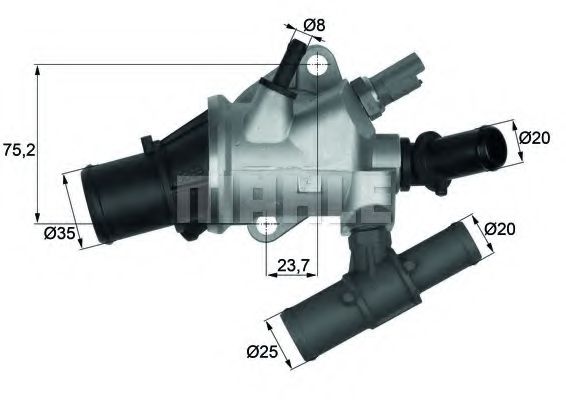 Imagine termostat,lichid racire MAHLE ORIGINAL TI 176 88