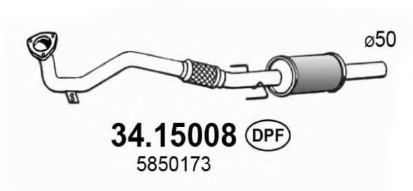 Filtru funingine/particule, sist.de esapament ASSO 34.15008