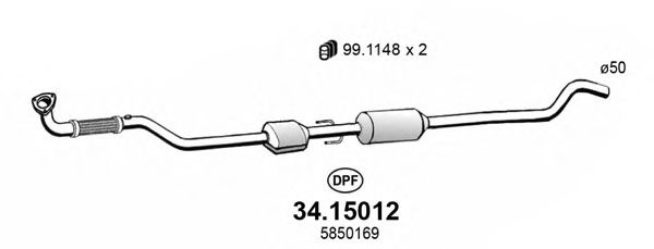Filtru funingine/particule, sist.de esapament ASSO 34.15012
