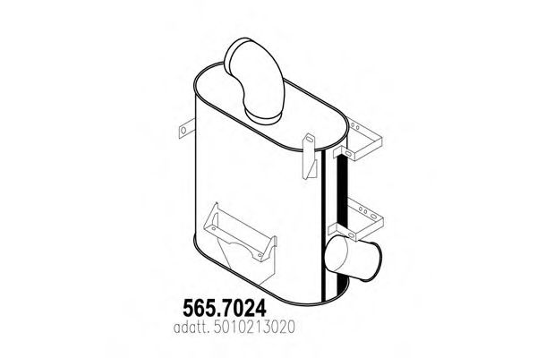 Amortizor zgomot mijloc/spate ASSO 565.7024