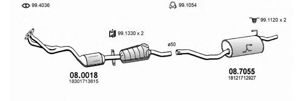 Sistem de esapament ASSO ART0375